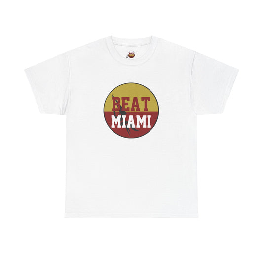Gameday - "BEAT MIAMI" Button Unisex Heavy Cotton Tee