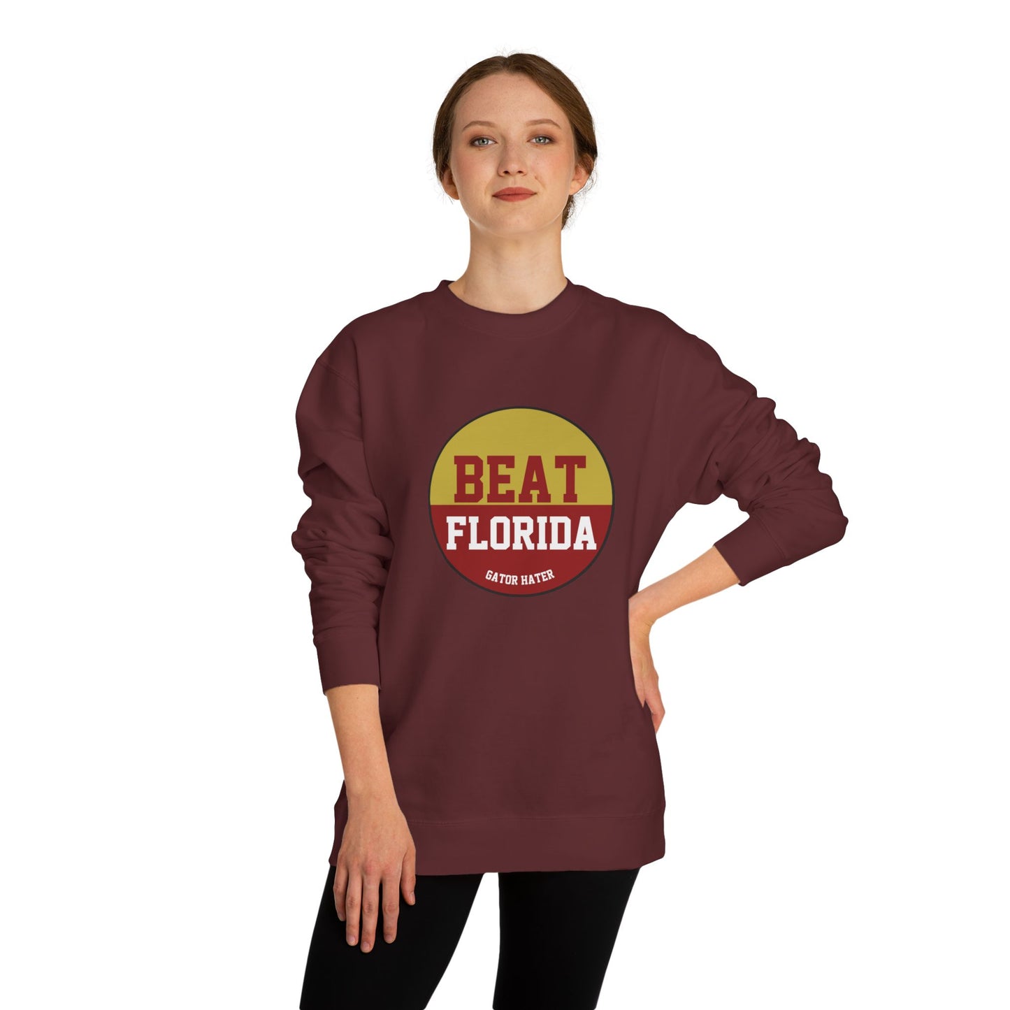 Gameday - "BEAT FLORIDA Gator Hater Button Unisex Crew Neck Sweatshirt