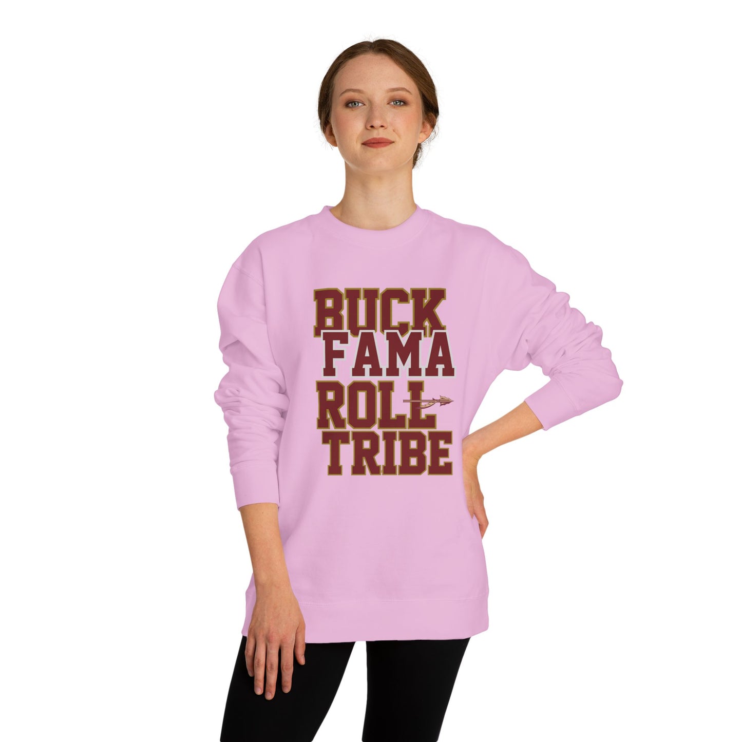 Roll Tribe "Buck Fama Roll Tribe" Design Unisex Crew Neck Sweatshirt