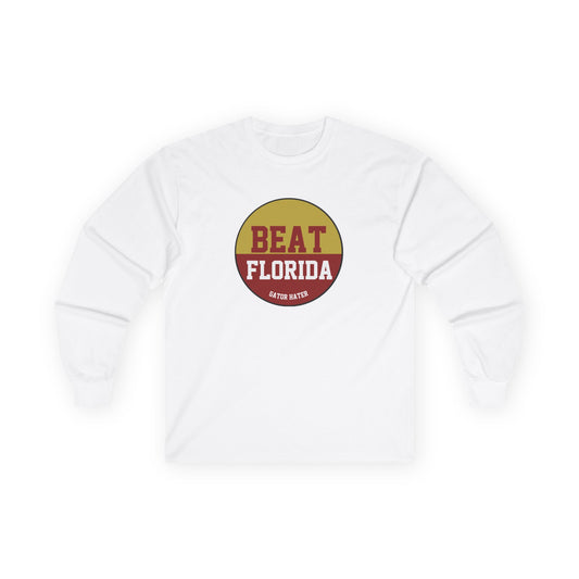 Gameday - "BEAT FLORIDA Gator Hater Button" Unisex Long Sleeve Tee