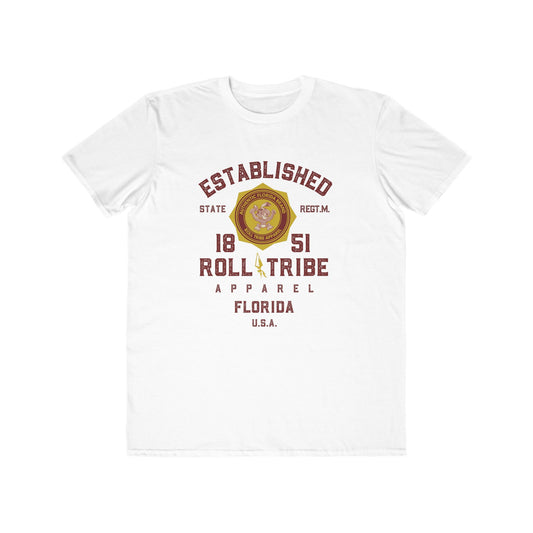 Roll Tribe - "Established 1851 Badge" Garnet Print Men's Lightweight Fashion Tee