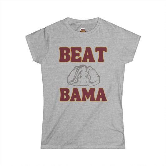 Roll Tribe "BEAT BAMA" Upside Down Elephant Women's Softstyle Tee