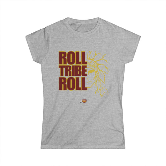 Trendy Women's Softstyle Tee - 'Roll Tribe Roll' Motivational Graphic Shirt