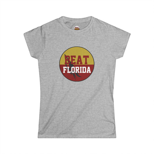 Gameday - "BEAT FLORIDA Button" Women's Sports Fan Softstyle Tee