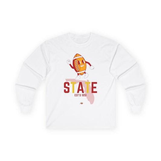 State Football Long Sleeve Tee - Unisex Cotton Shirt for Sports Fans