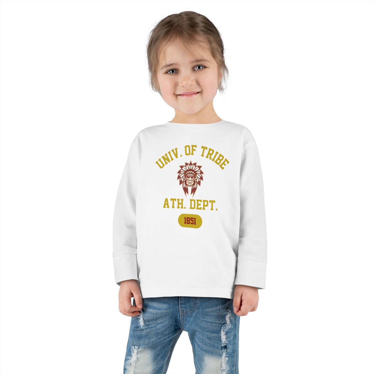 University of Tribe Athletics - Double-Sided, Toddler Long Sleeve Tee -
