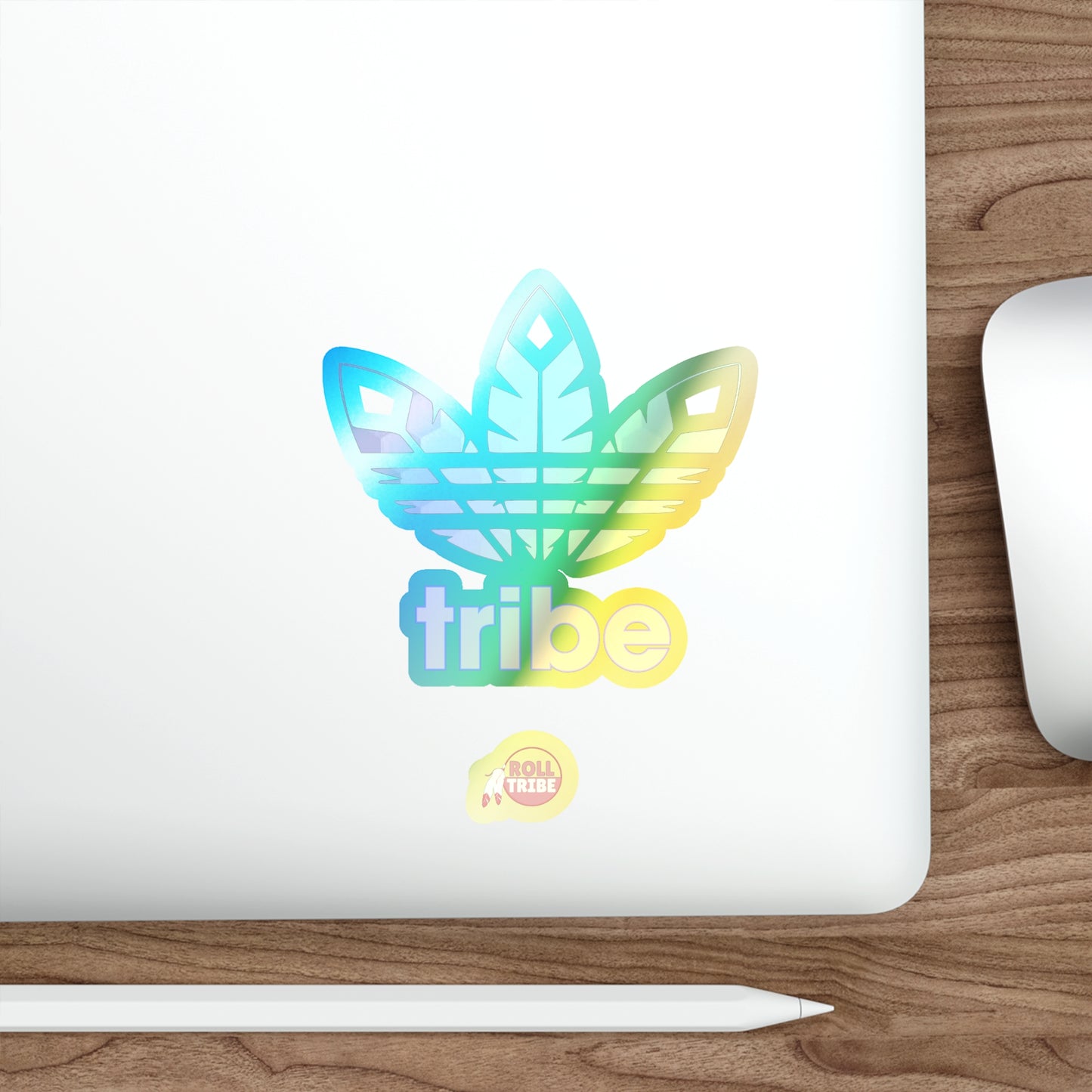 3 Feathers "Trippy Tribe" Holographic Die-cut Stickers