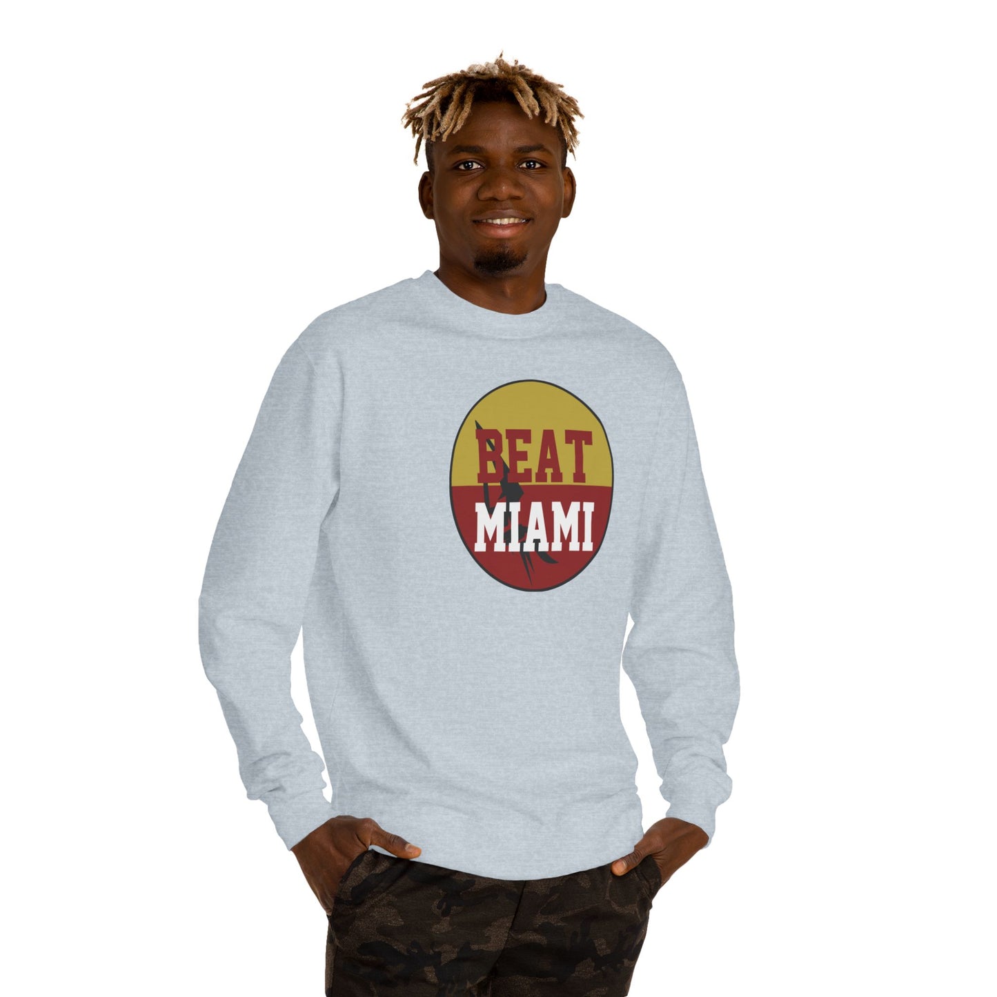 Gameday - "BEAT MIAMI" Button Unisex Crew Neck Sweatshirt