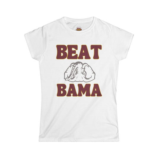 Roll Tribe "BEAT BAMA" Upside Down Elephant  Women's Softstyle Tee