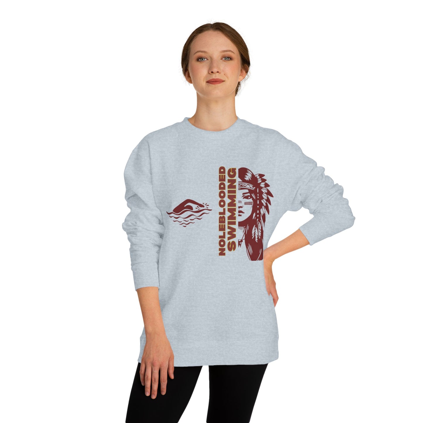 Noleblooded Athletics - Ladies Swimming Unisex Double-Sided, Crew Neck Sweatshirt