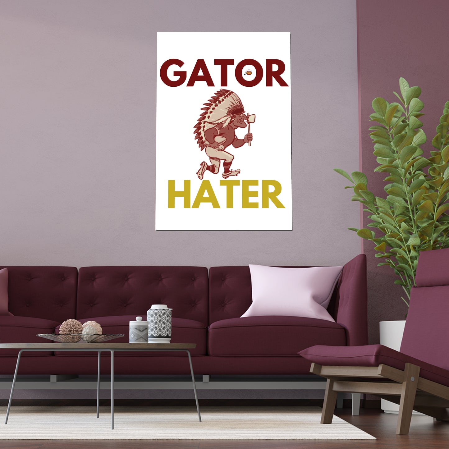 Gator Hater Silk Poster – Vibrant Indoor/Outdoor Wall Art for Gator Enthusiasts
