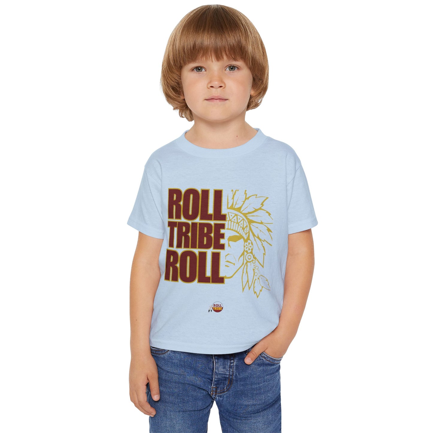 Toddler T-Shirt - "Roll Tribe Roll" Graphic Tee - Cute and Playful Native American Inspired Design