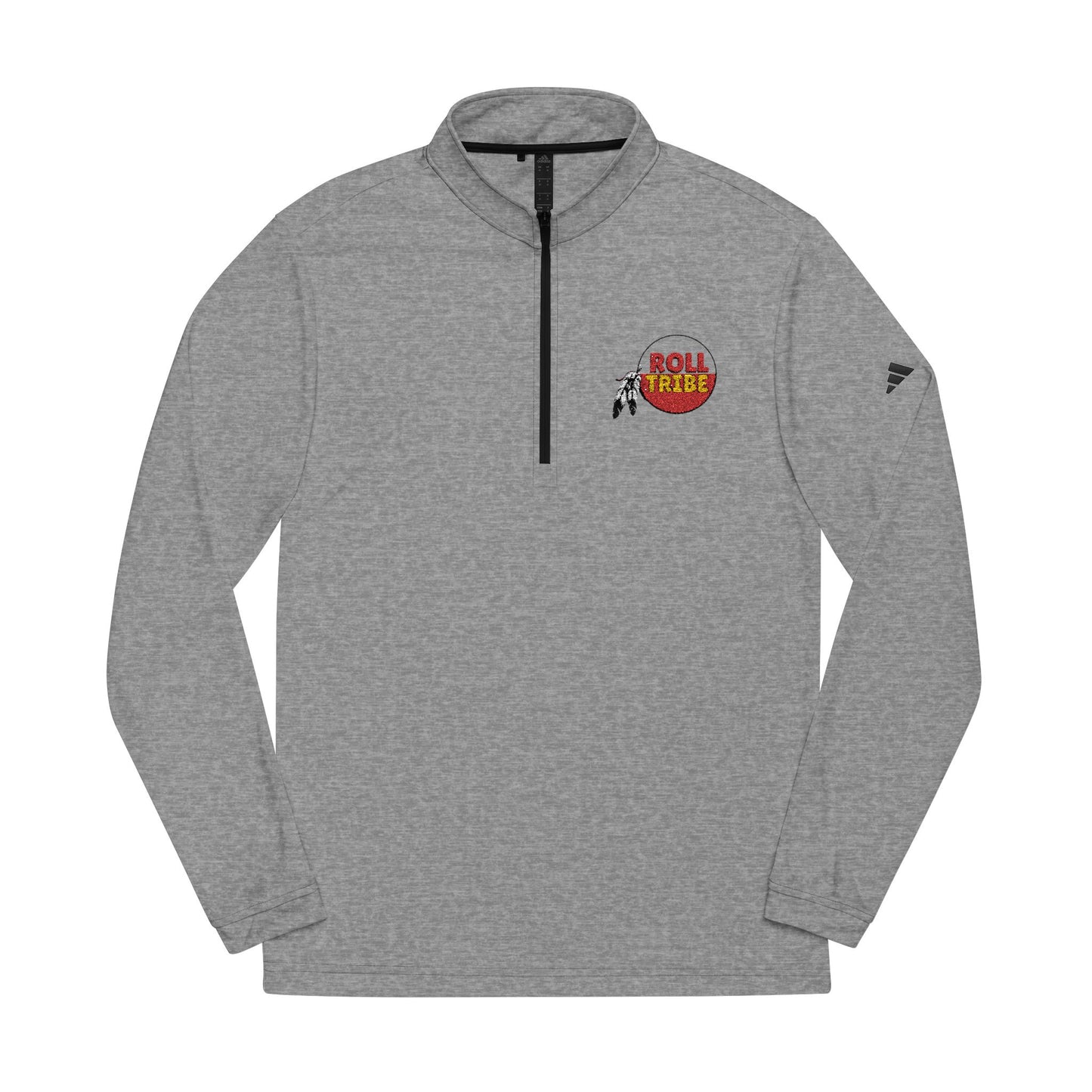 adidas® Quarter-Zip Pullover - Comfort Meets Style with 'ROLL TRIBE' Embroidery
