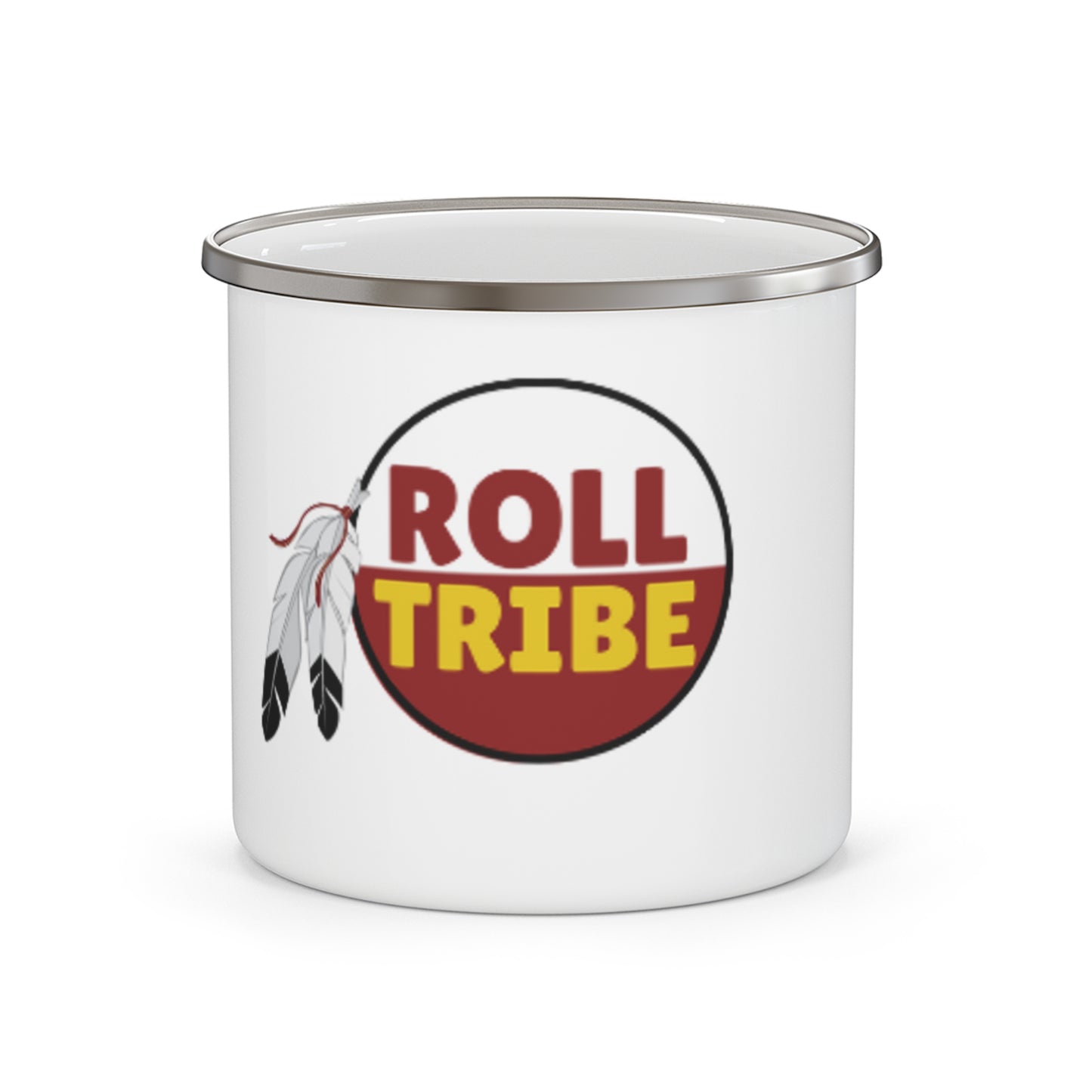 Roll Tribe Enamel Camping Mug - Adventure Ready Coffee Cup for Outdoor Enthusiasts and Nature Lovers