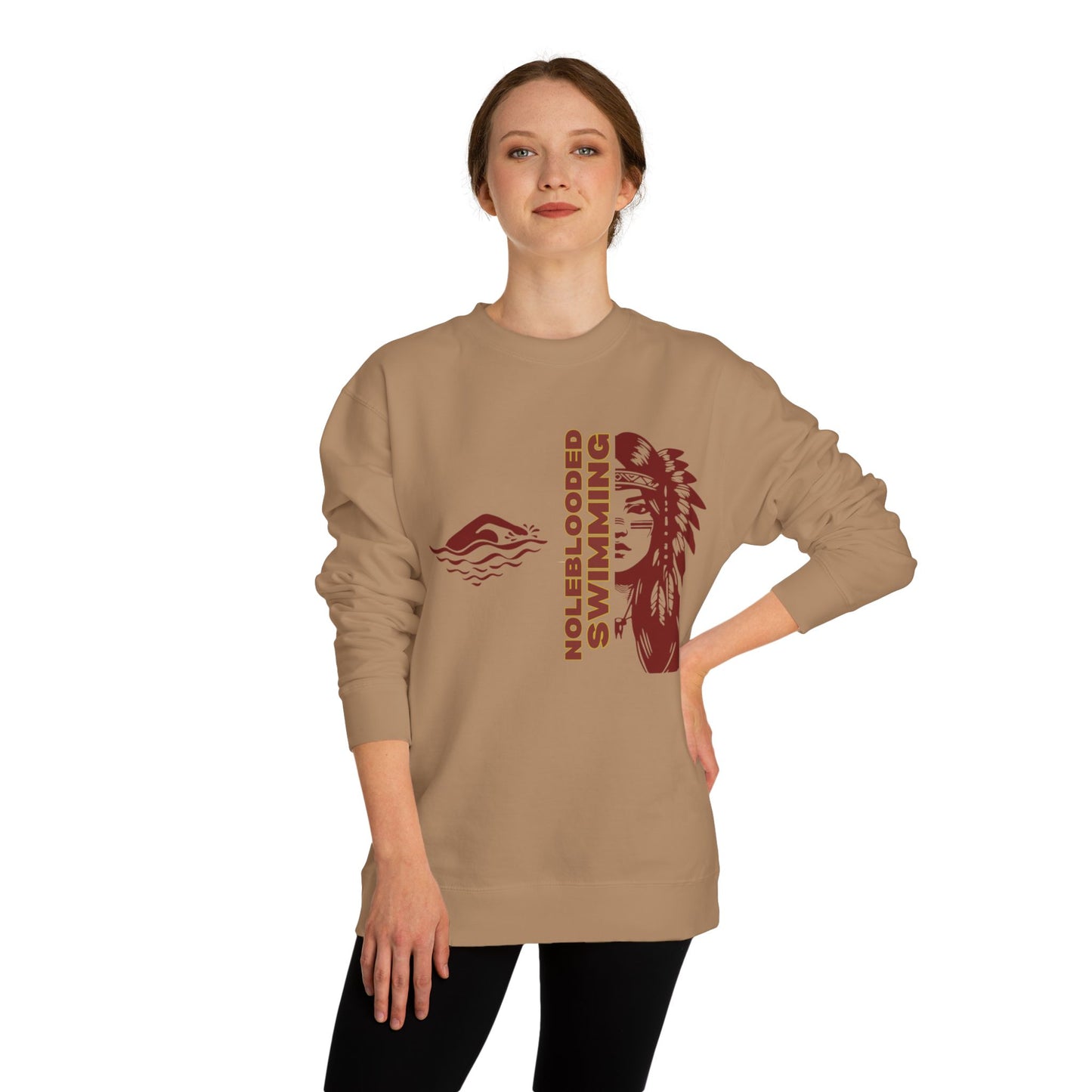 Noleblooded Athletics - Ladies Swimming Unisex Double-Sided, Crew Neck Sweatshirt