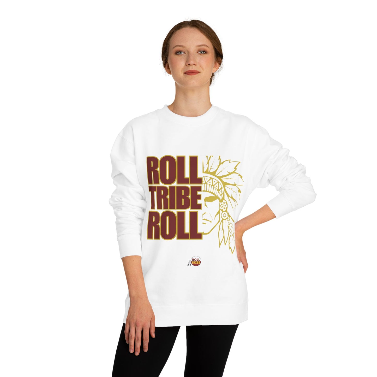 Unisex Crew Neck Sweatshirt - 'Roll Tribe Roll' Graphic Sweatshirt for Team Spirit & Everyday Comfort