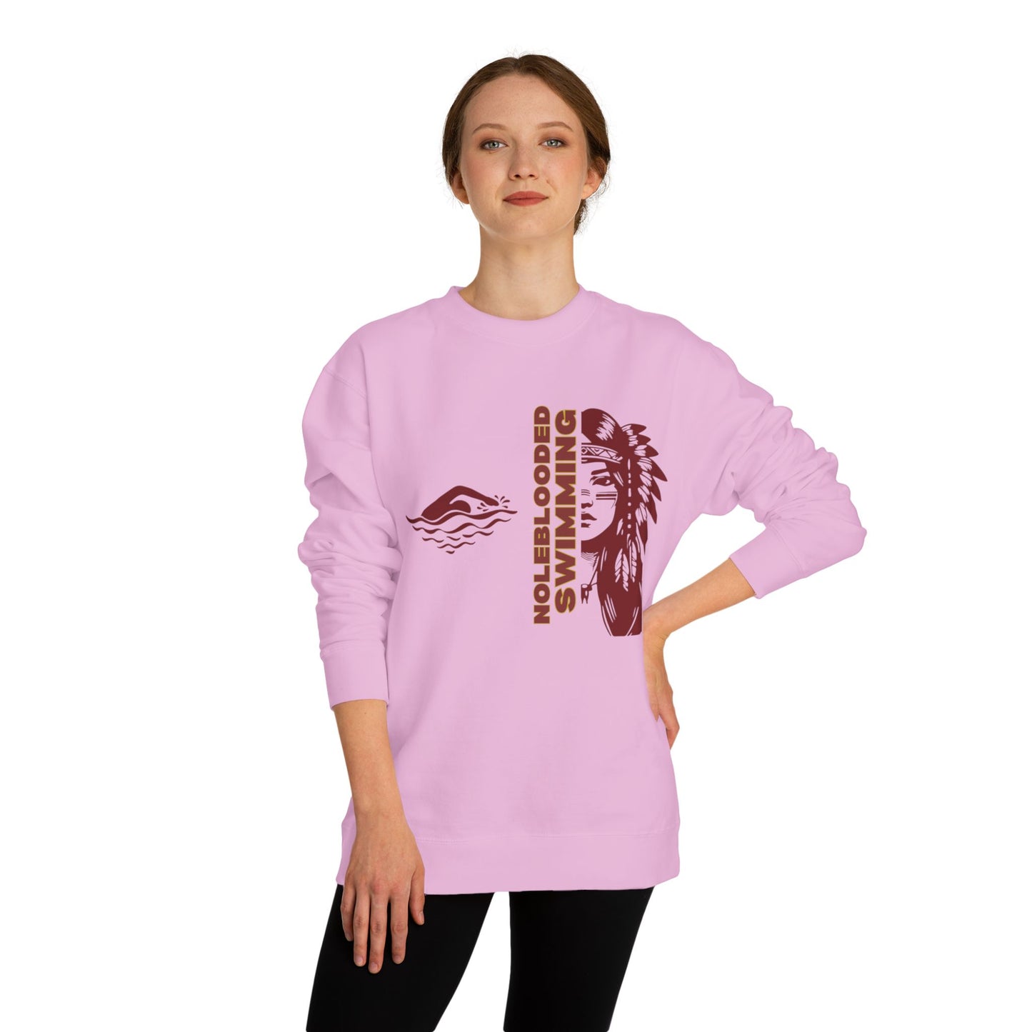 Noleblooded Athletics - Ladies Swimming Unisex Double-Sided, Crew Neck Sweatshirt