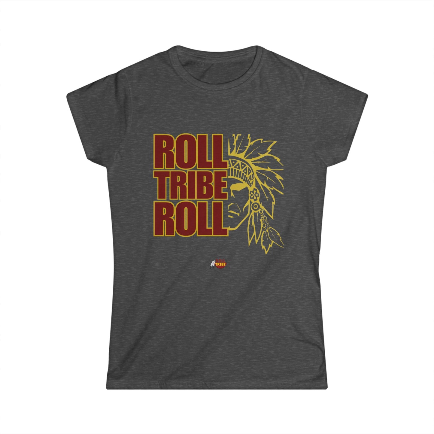 Trendy Women's Softstyle Tee - 'Roll Tribe Roll' Motivational Graphic Shirt