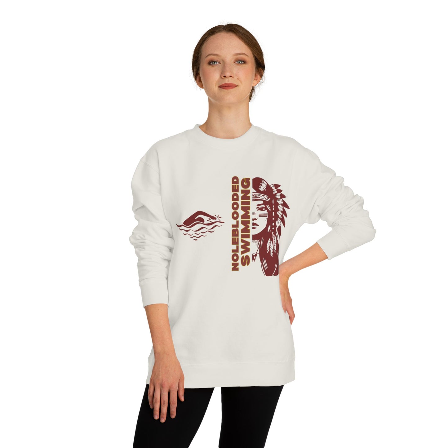 Noleblooded Athletics - Ladies Swimming Unisex Double-Sided, Crew Neck Sweatshirt