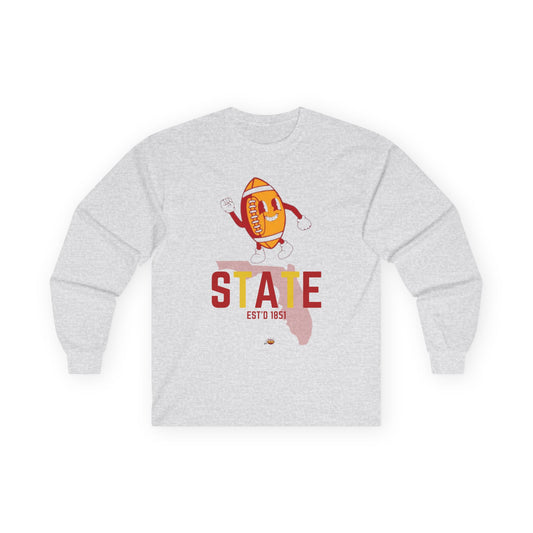 State Football Long Sleeve Tee - Unisex Cotton Shirt for Sports Fans