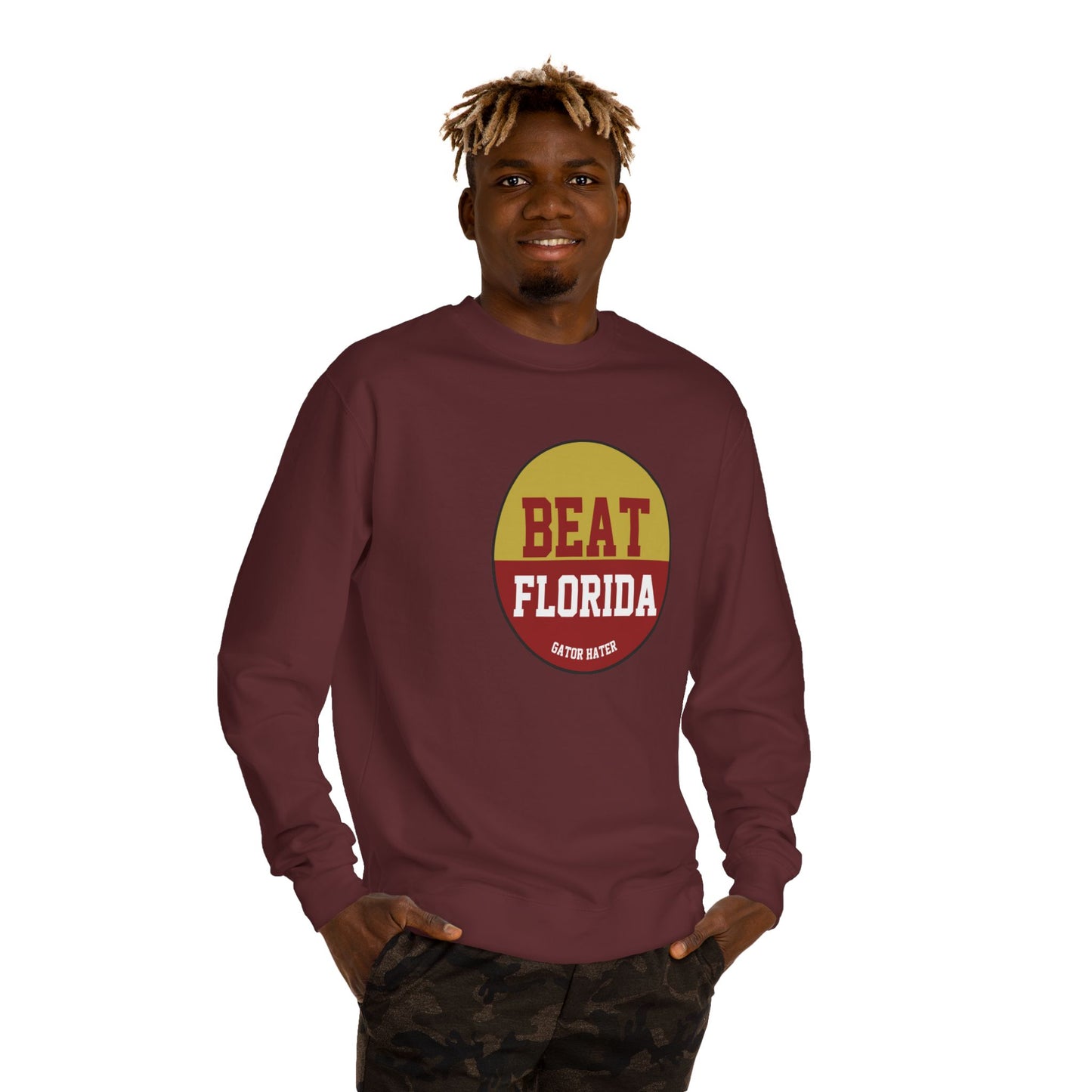 Gameday - "BEAT FLORIDA Gator Hater Button Unisex Crew Neck Sweatshirt