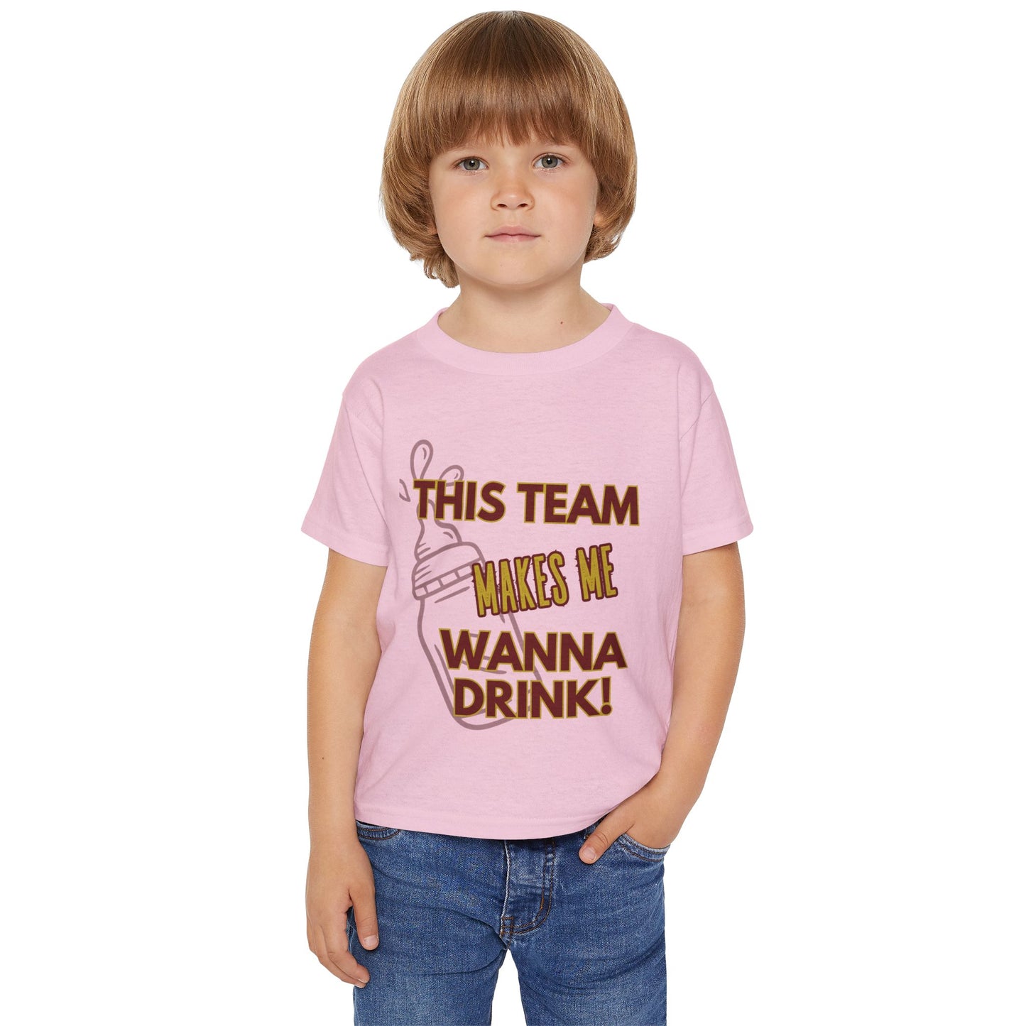 Cute Toddler T-shirt - "This Team Makes Me Wanna Drink" with Roll Tribe Design
