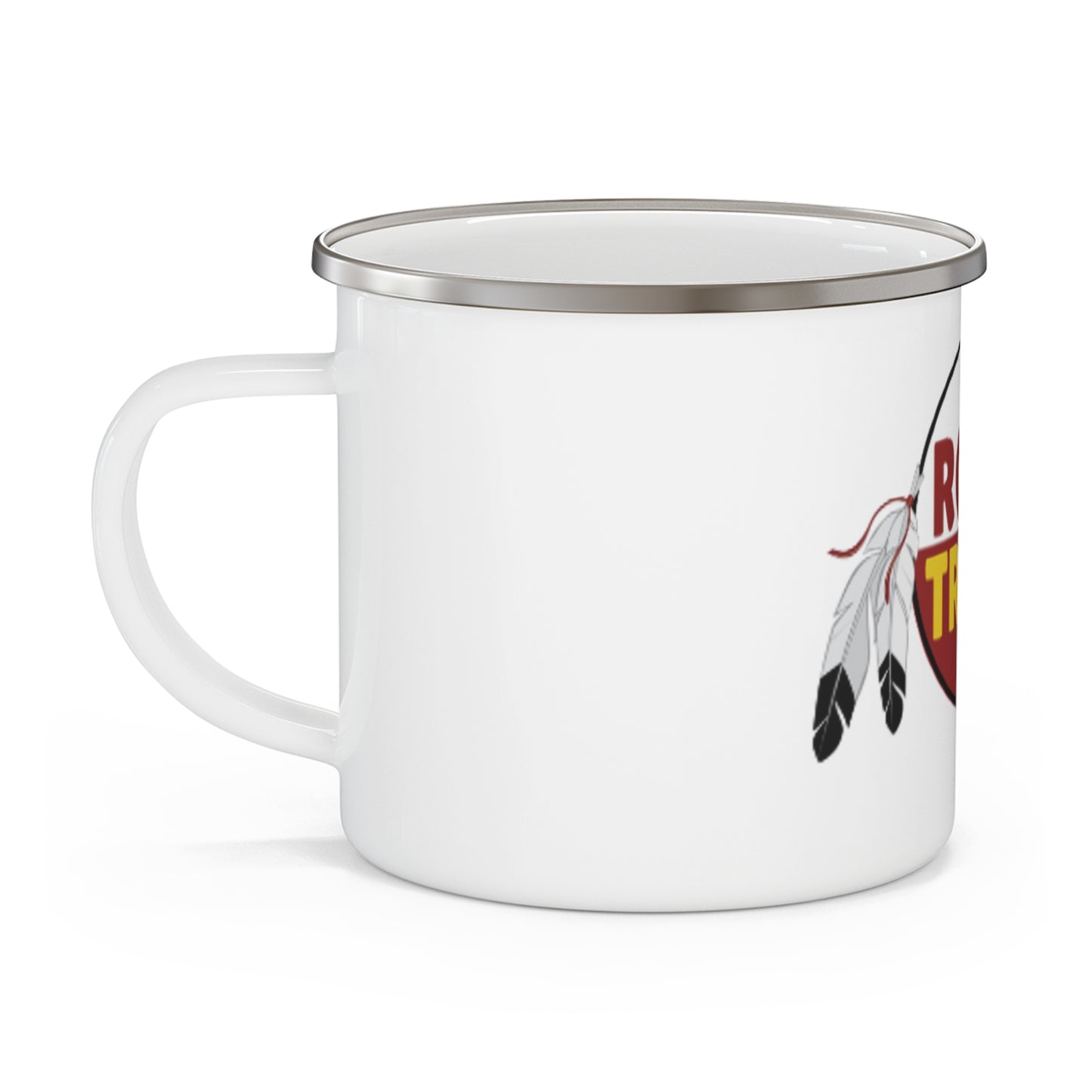 Roll Tribe Enamel Camping Mug - Adventure Ready Coffee Cup for Outdoor Enthusiasts and Nature Lovers