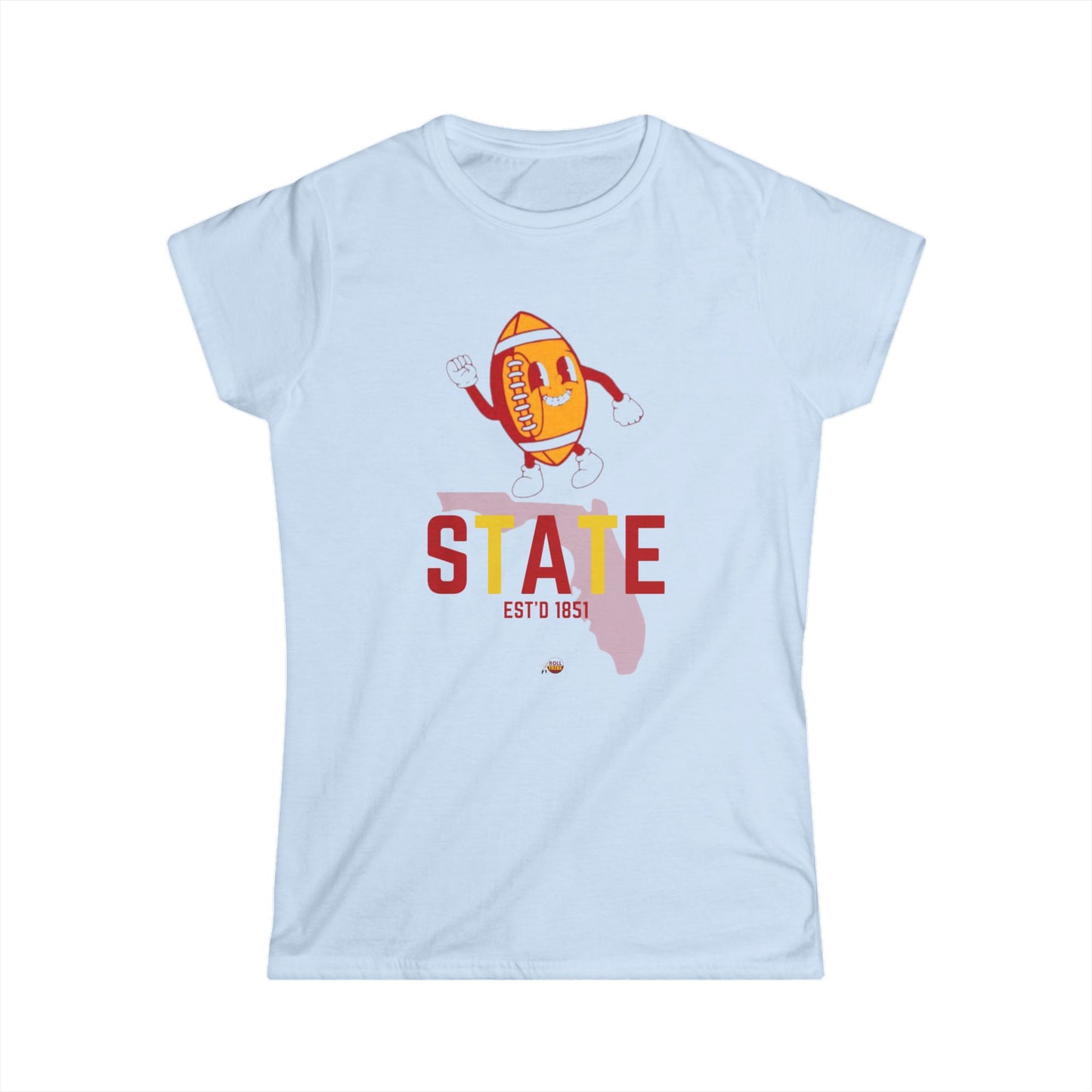 State Football Graphic Women's Softstyle Tee - Perfect for Game Days and Casual Outings