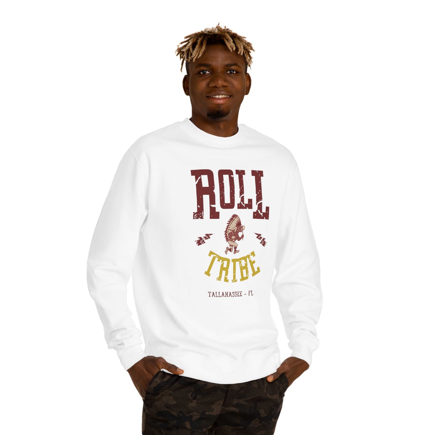 Roll Tribe "Cartoon Indian" Unisex Crew Neck Sweatshirt