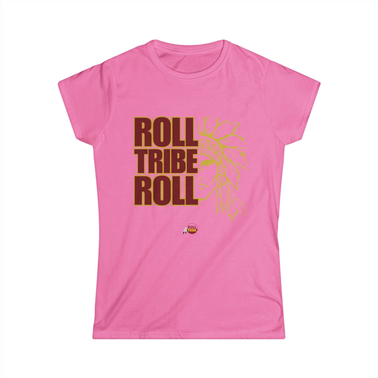 Trendy Women's Softstyle Tee - 'Roll Tribe Roll' Motivational Graphic Shirt