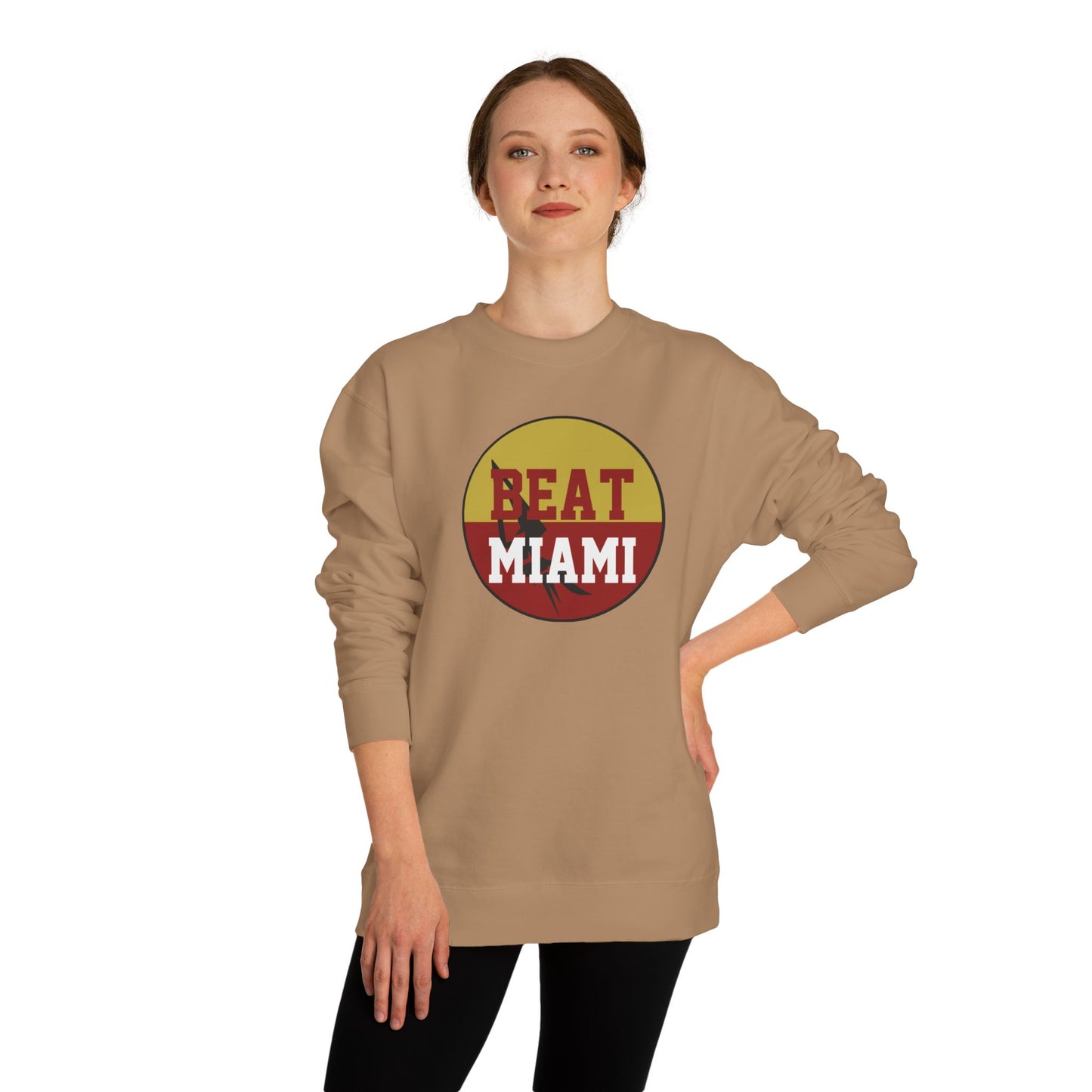 Gameday - "BEAT MIAMI" Button Unisex Crew Neck Sweatshirt