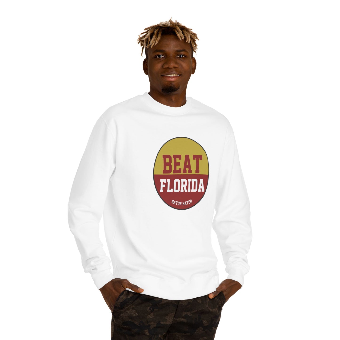 Gameday - "BEAT FLORIDA Gator Hater Button Unisex Crew Neck Sweatshirt