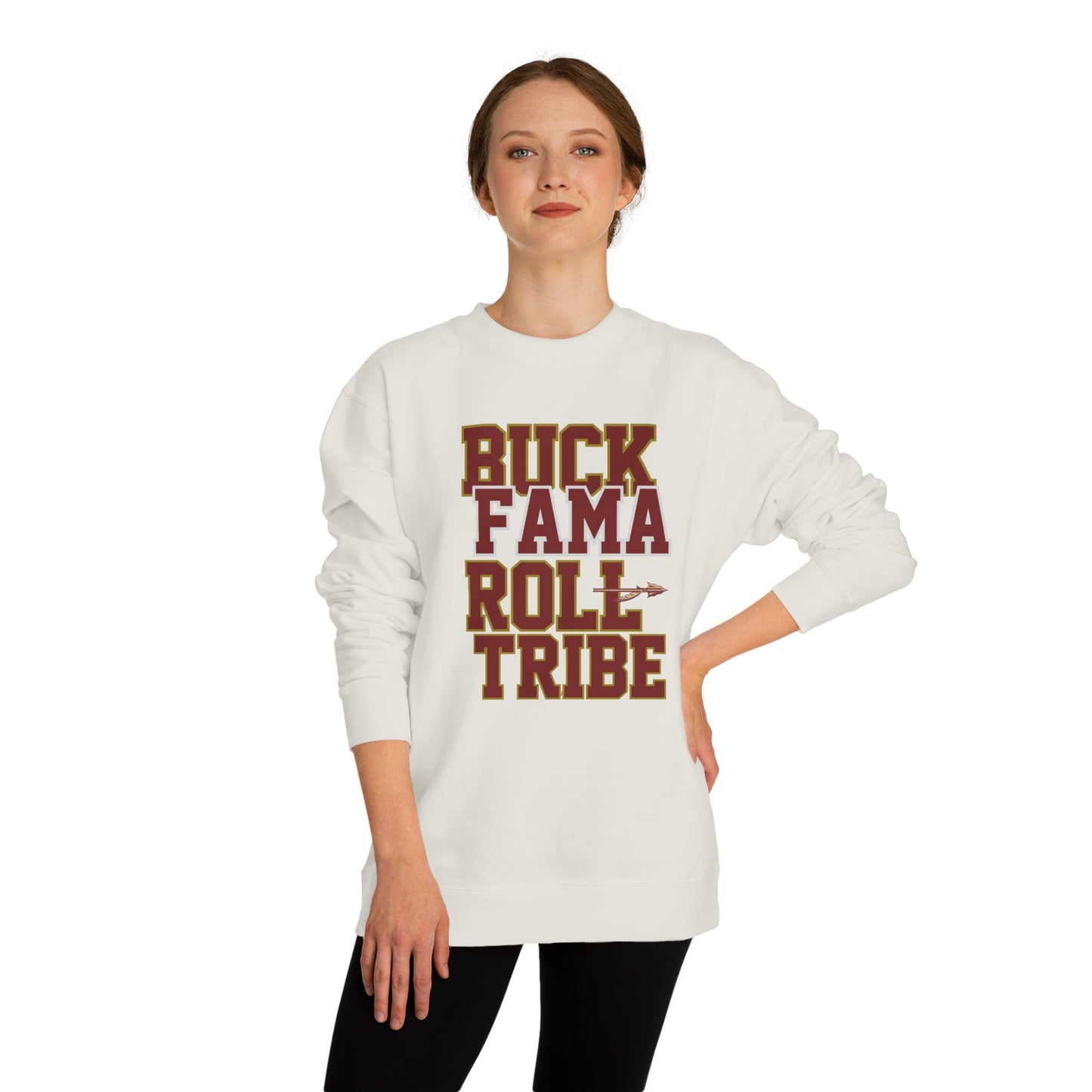 Roll Tribe "Buck Fama Roll Tribe" Design Unisex Crew Neck Sweatshirt