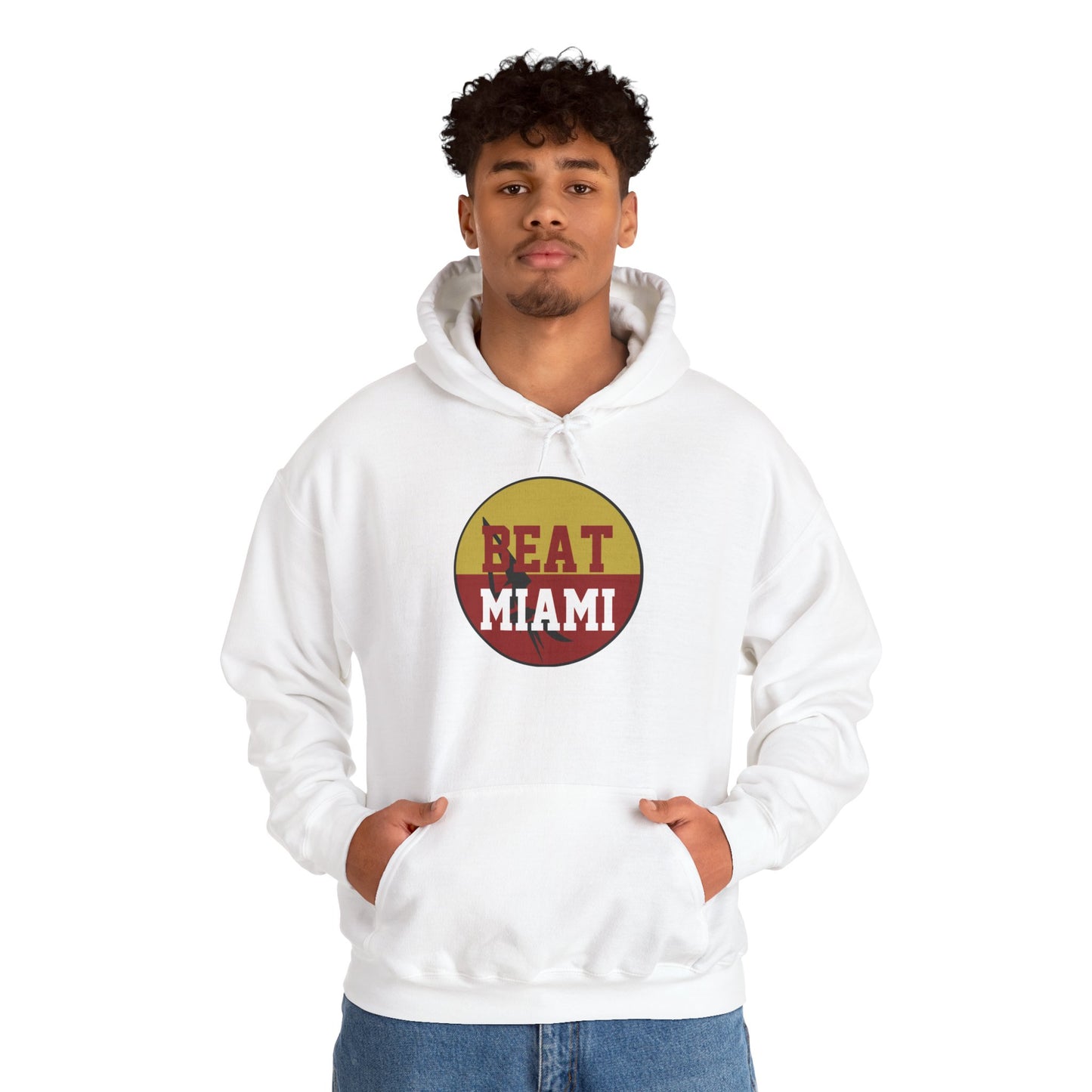 Gameday - "BEAT MIAMI" Button Unisex Heavy Blend Hoodie