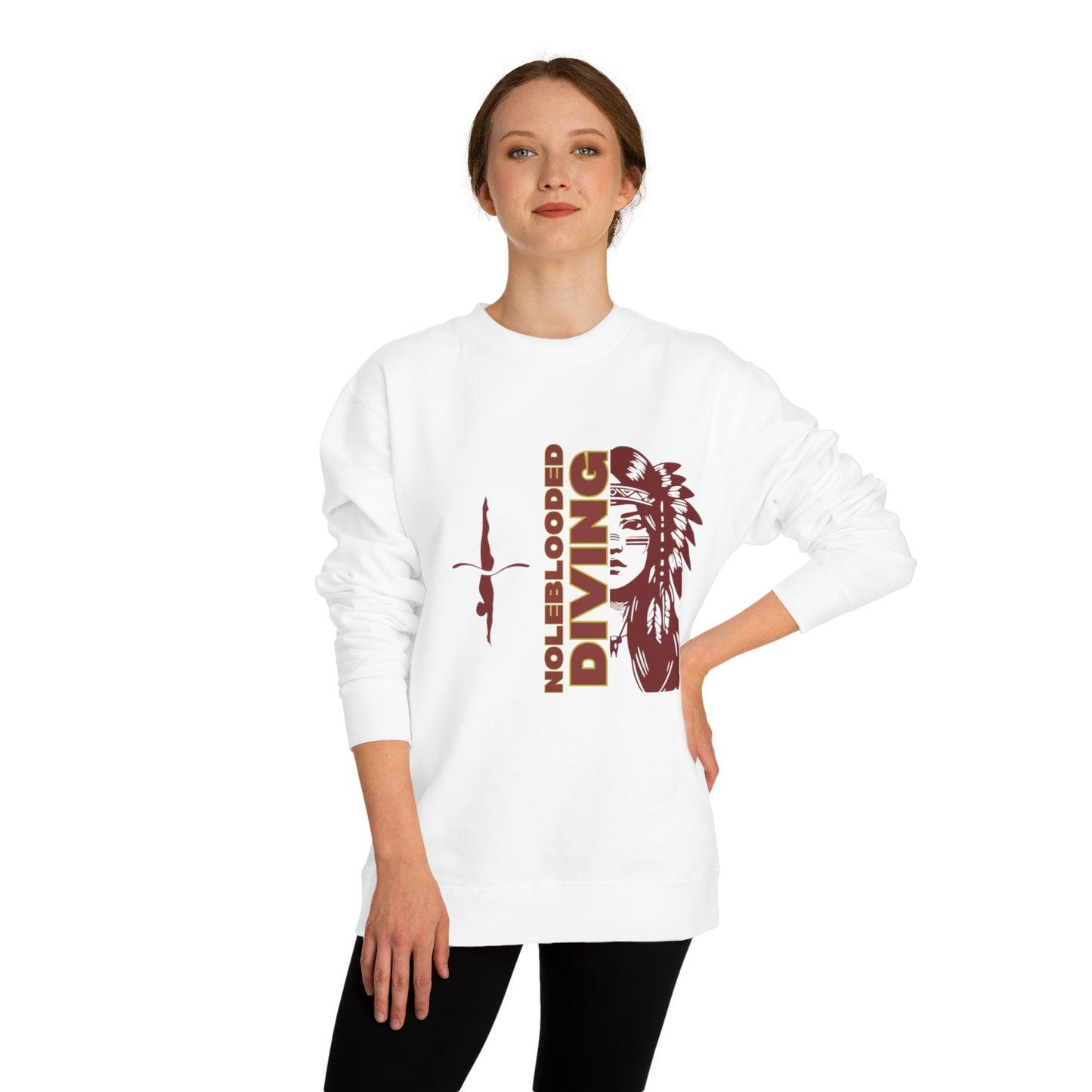 Noleblooded Athletics - Ladies Diving Unisex Crew Neck Double-Sided, Sweatshirt
