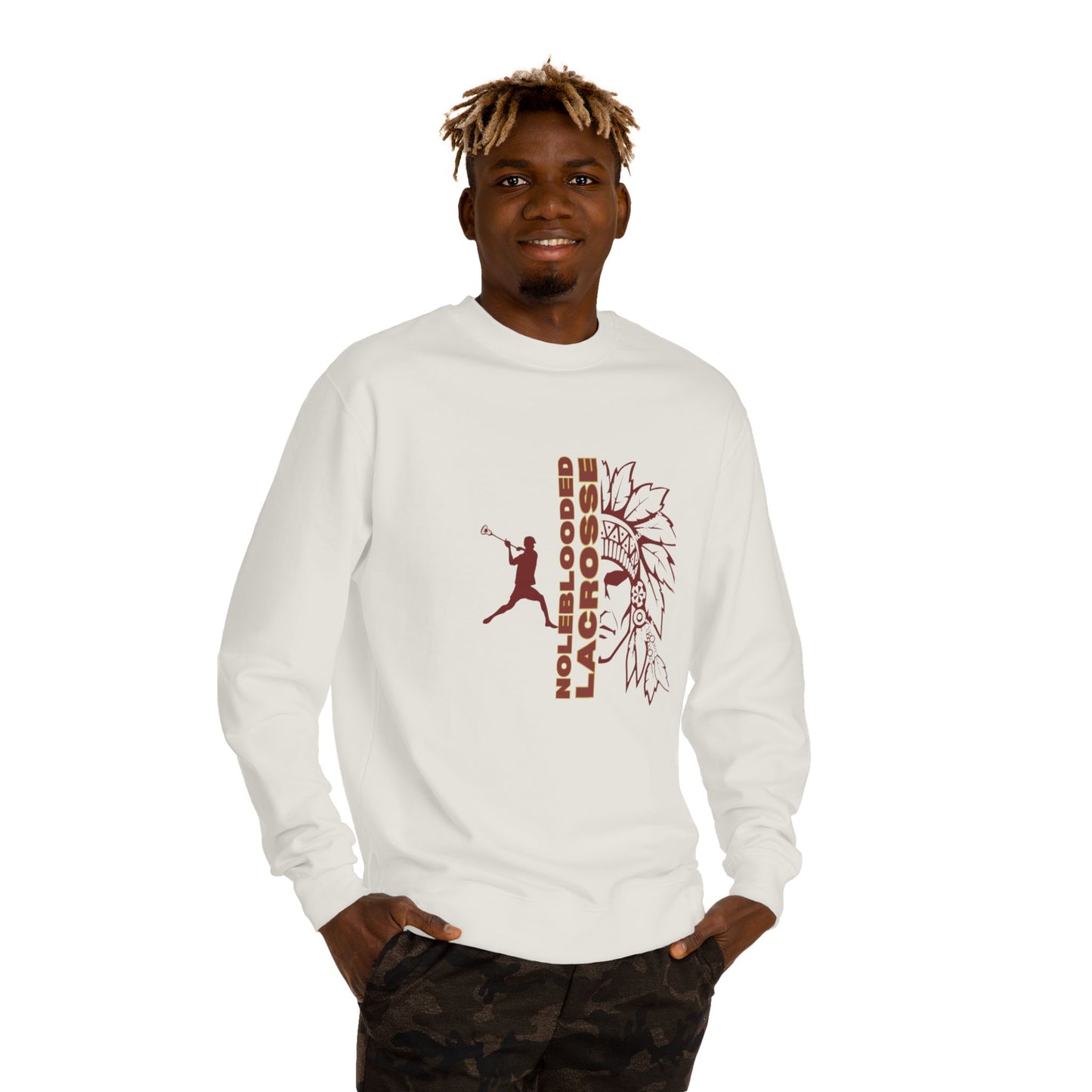 Noleblooded Athletics -Lacrosse Unisex Double-Sided, Crew Neck Sweatshirt