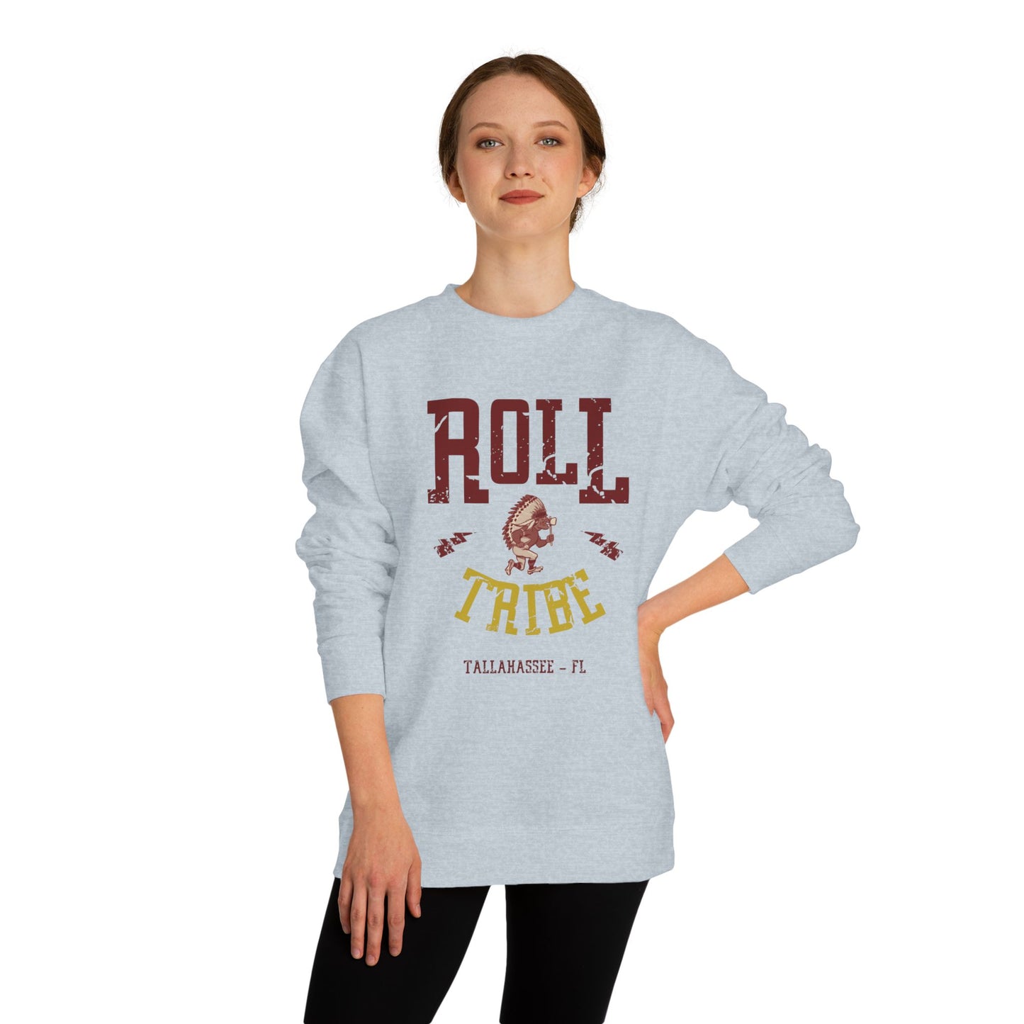 Roll Tribe "Cartoon Indian" Unisex Crew Neck Sweatshirt