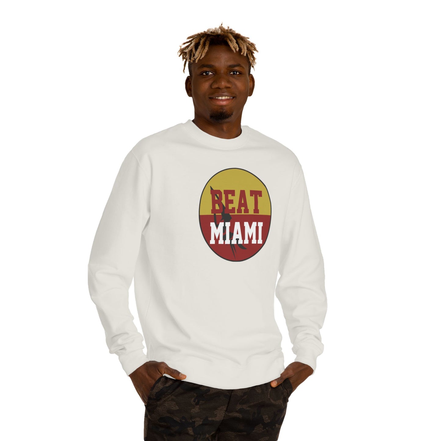 Gameday - "BEAT MIAMI" Button Unisex Crew Neck Sweatshirt