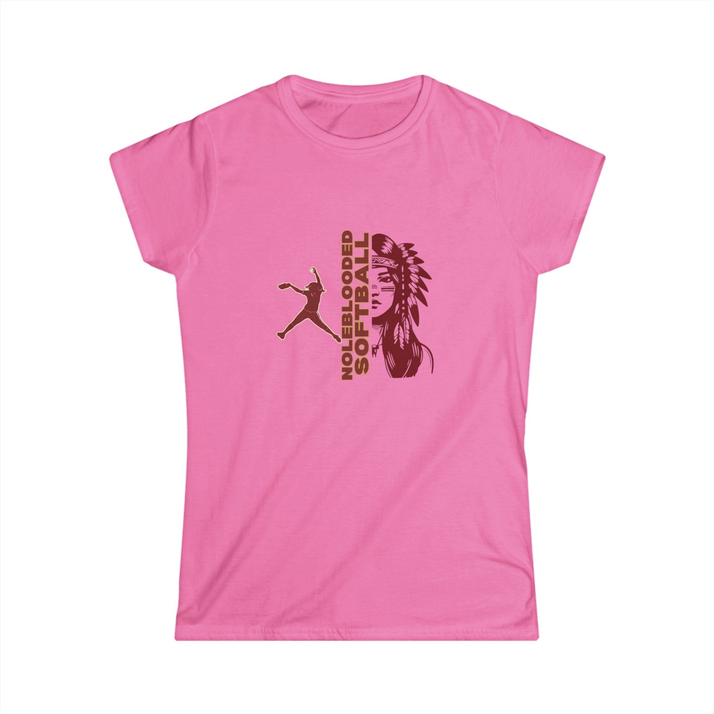 Noleblooded Athletics - Softball Women's Double-Sided, Softstyle Tee