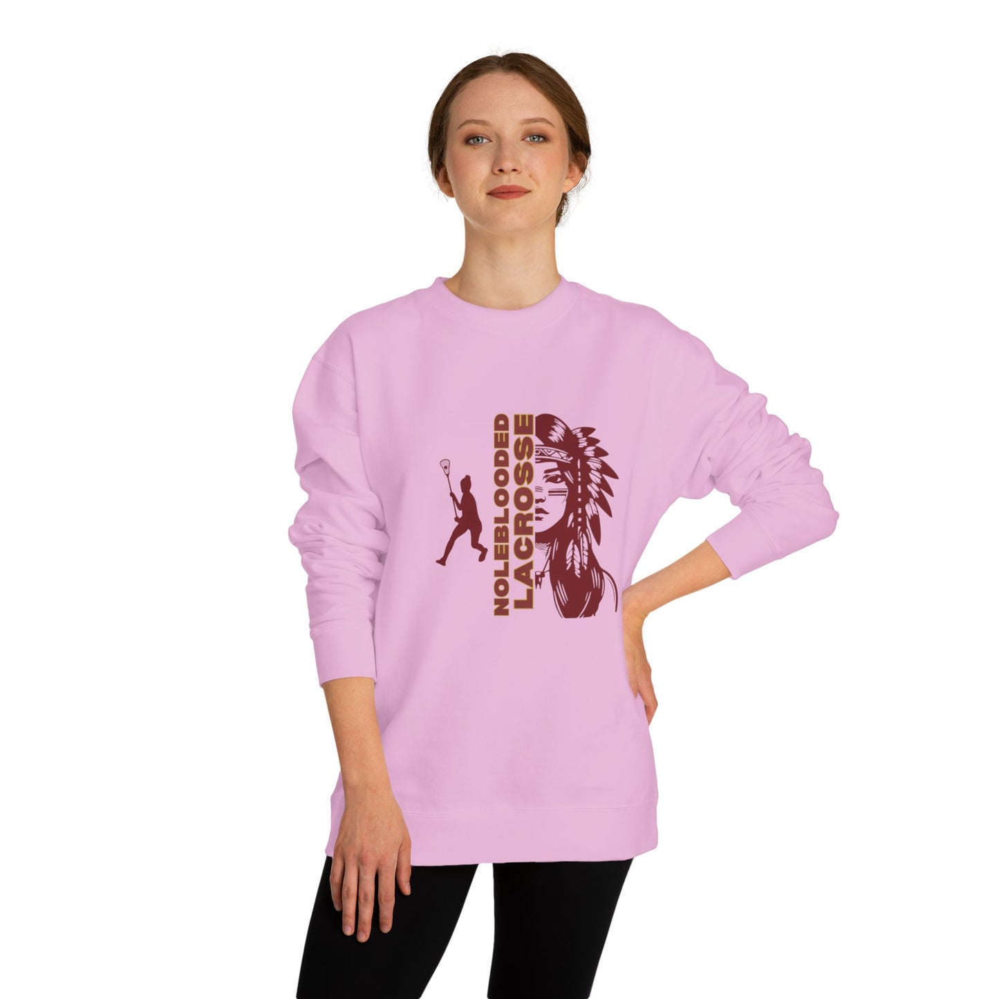 Noleblooded Athletics - Ladies Lacrosse Unisex Double-Sided, Crew Neck Sweatshirt