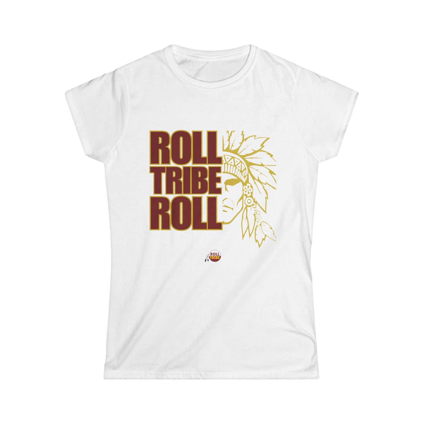 Trendy Women's Softstyle Tee - 'Roll Tribe Roll' Motivational Graphic Shirt