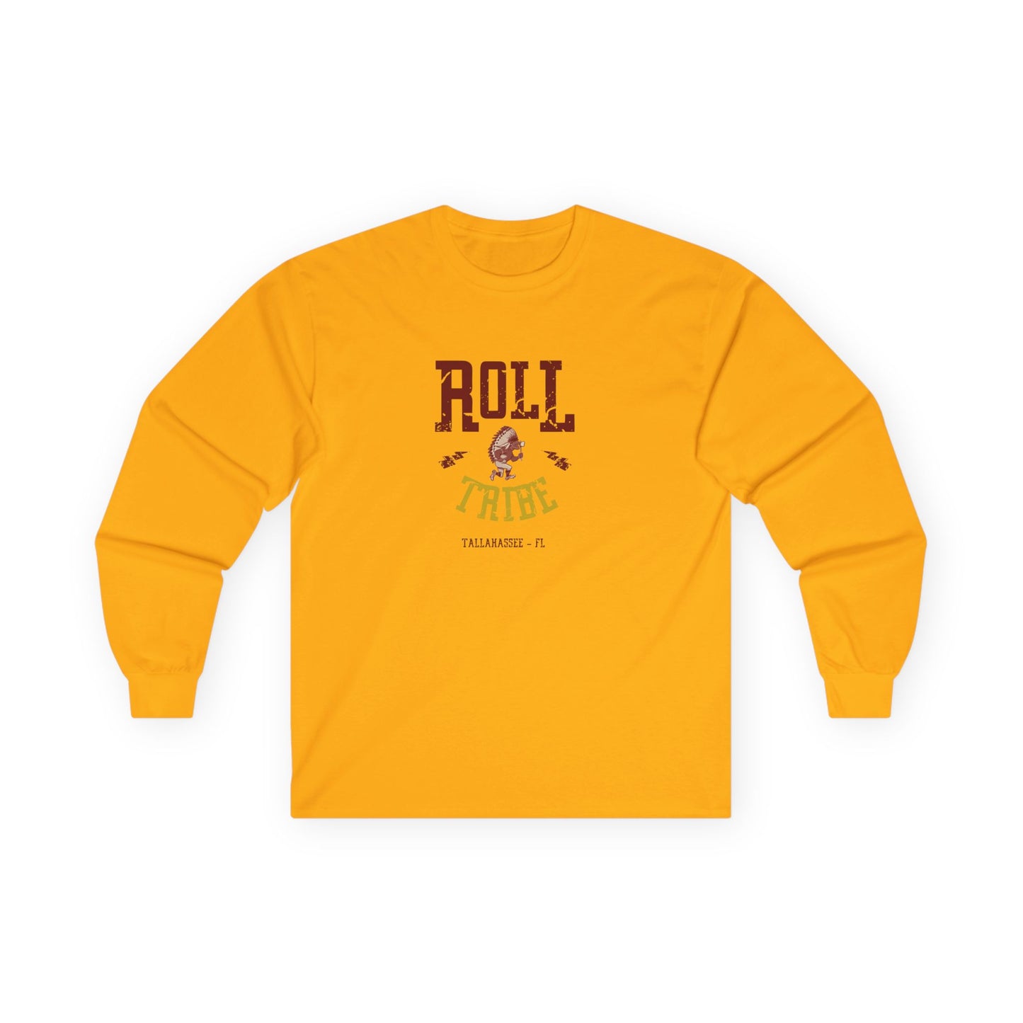 Roll Tribe "Cartoon Indian" Double-Sided, Unisex Ultra Cotton Long Sleeve Tee