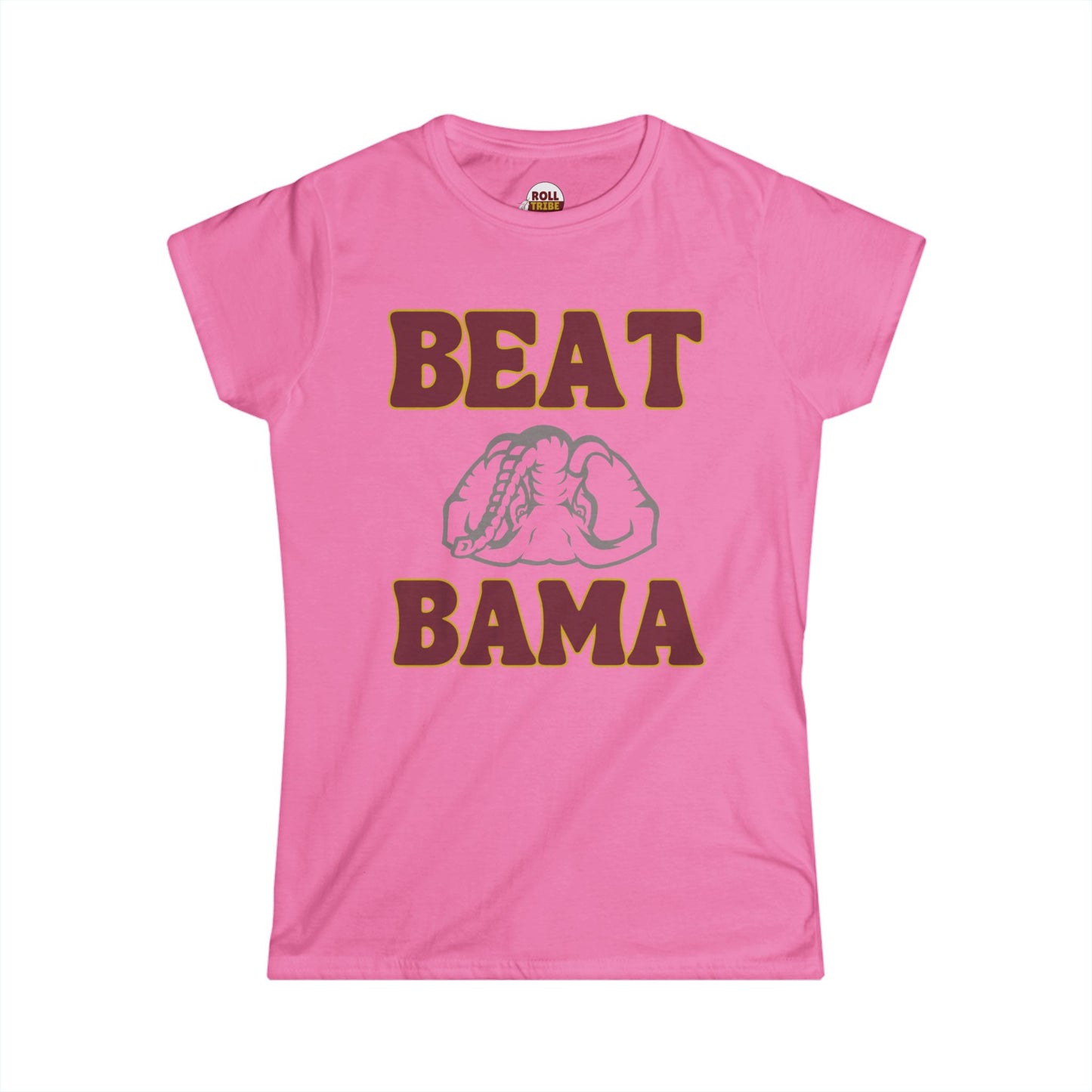 Roll Tribe "BEAT BAMA" Upside Down Elephant  Women's Softstyle Tee