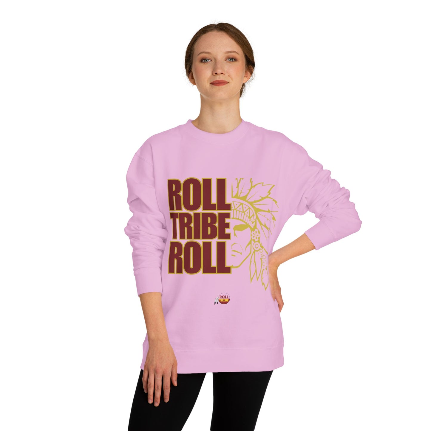Unisex Crew Neck Sweatshirt - 'Roll Tribe Roll' Graphic Sweatshirt for Team Spirit & Everyday Comfort