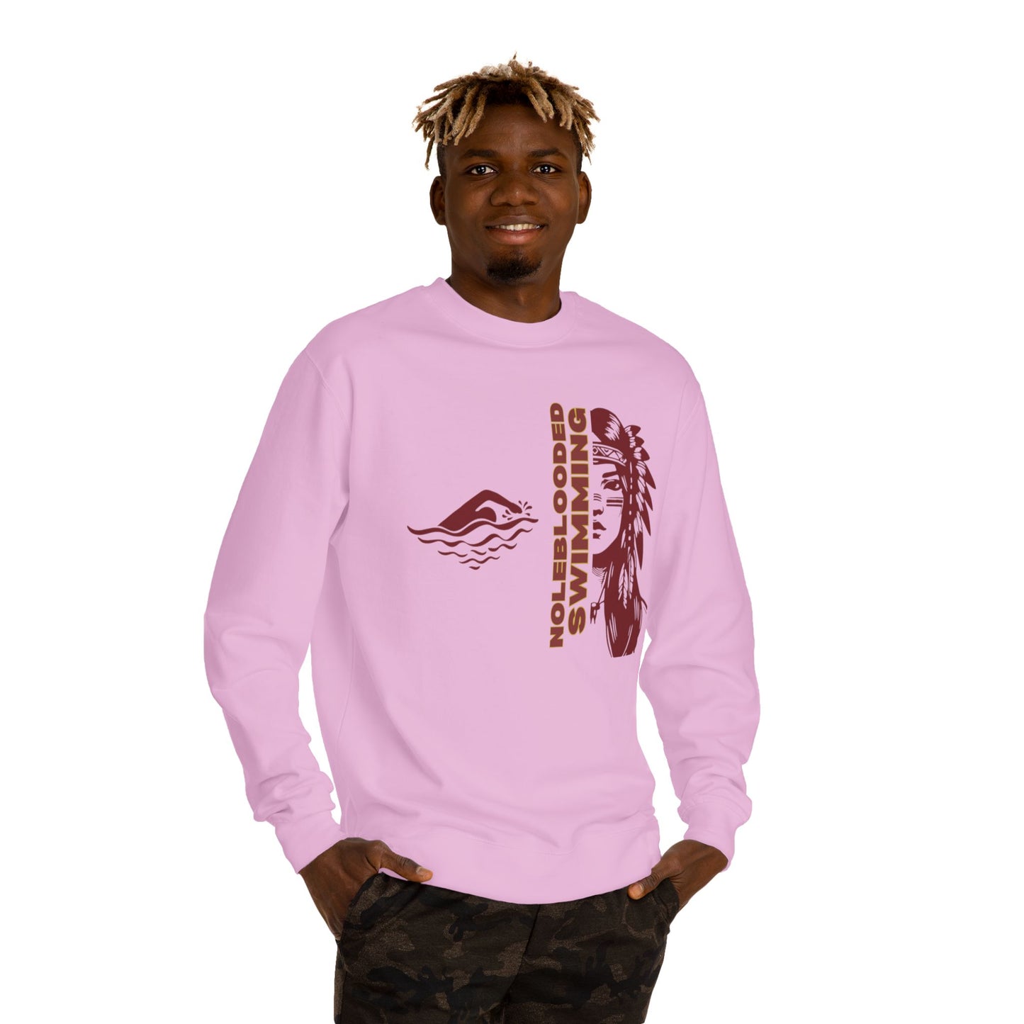 Noleblooded Athletics - Ladies Swimming Unisex Double-Sided, Crew Neck Sweatshirt