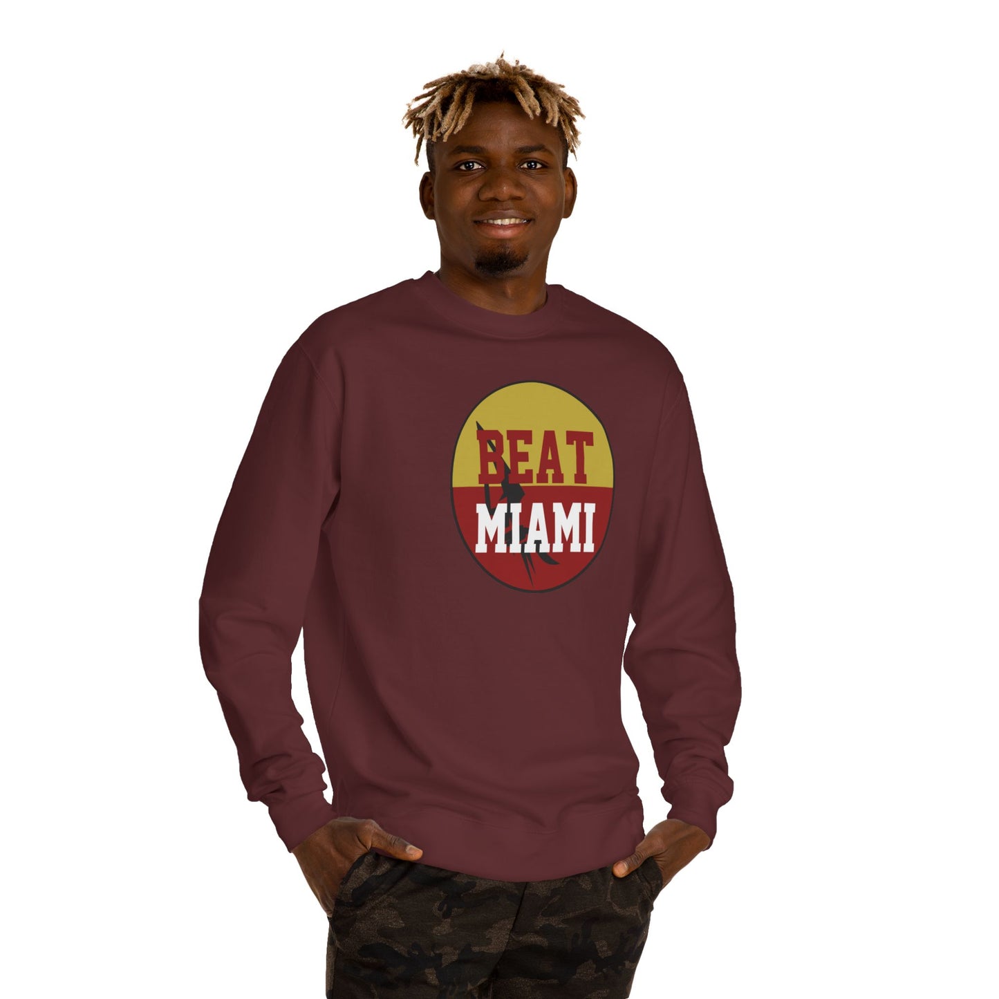 Gameday - "BEAT MIAMI" Button Unisex Crew Neck Sweatshirt