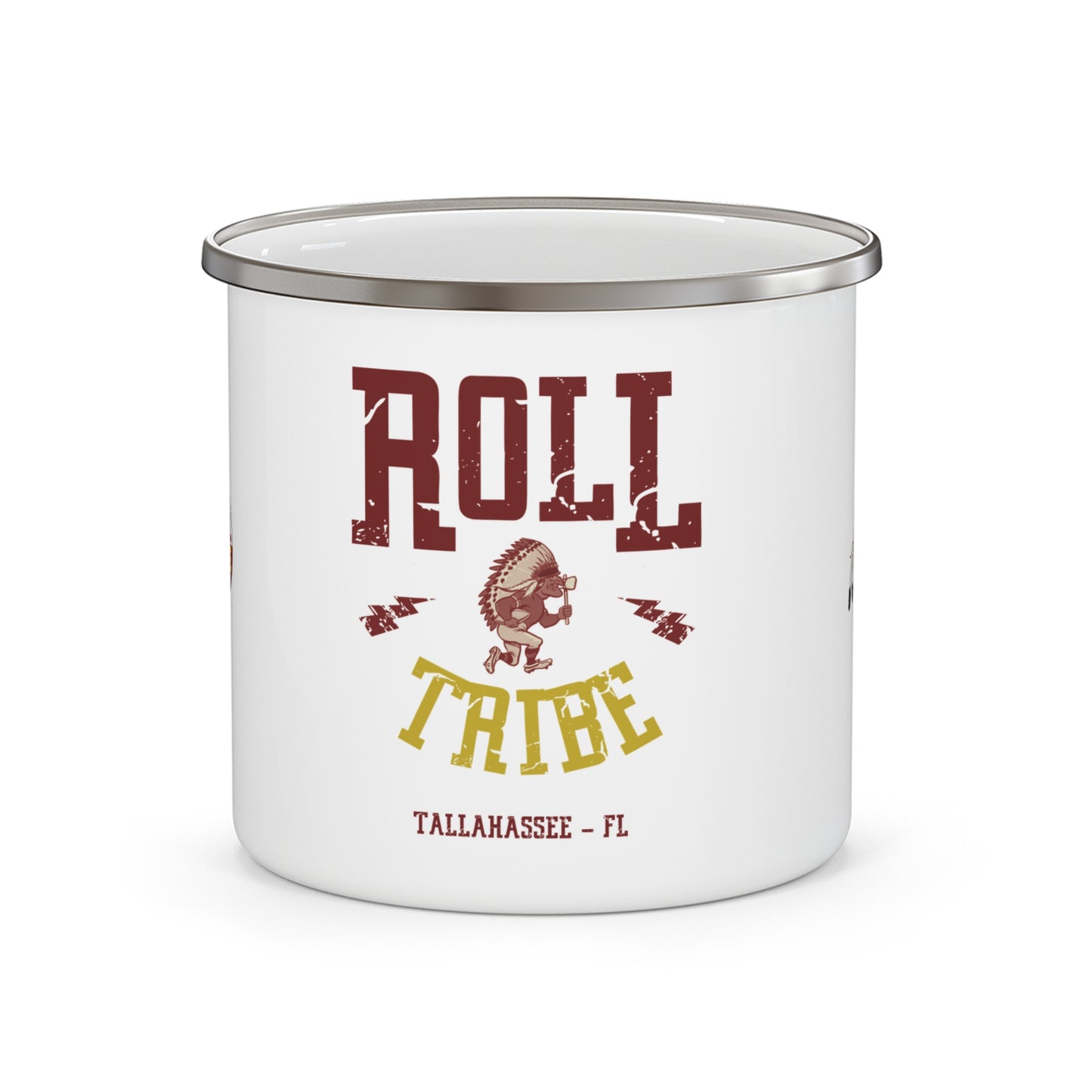 Roll Tribe - "Cartoon Indian" Rustic Enamel Camping Mug
