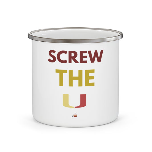 Screw The U Enamel Camping Mug - Perfect for Outdoor Enthusiasts and Travel Lovers
