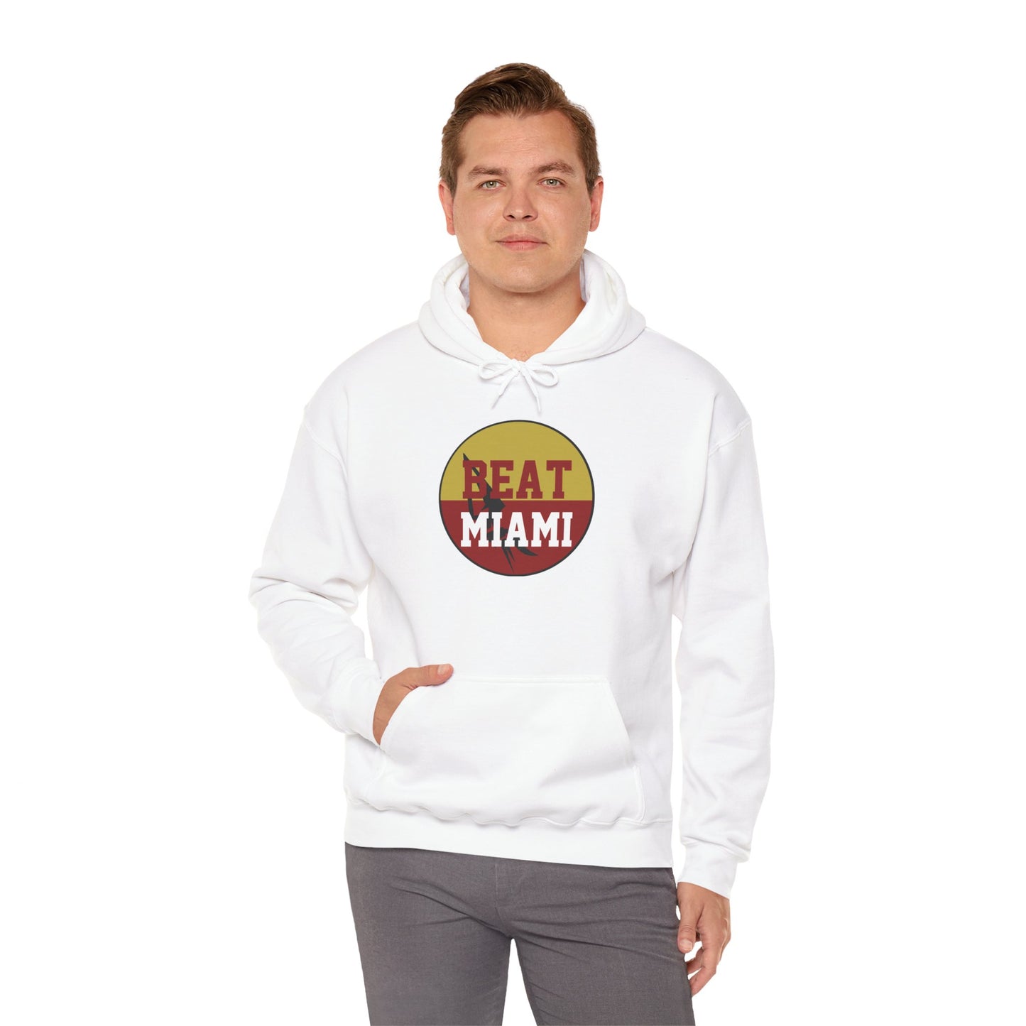 Gameday - "BEAT MIAMI" Button Unisex Heavy Blend Hoodie