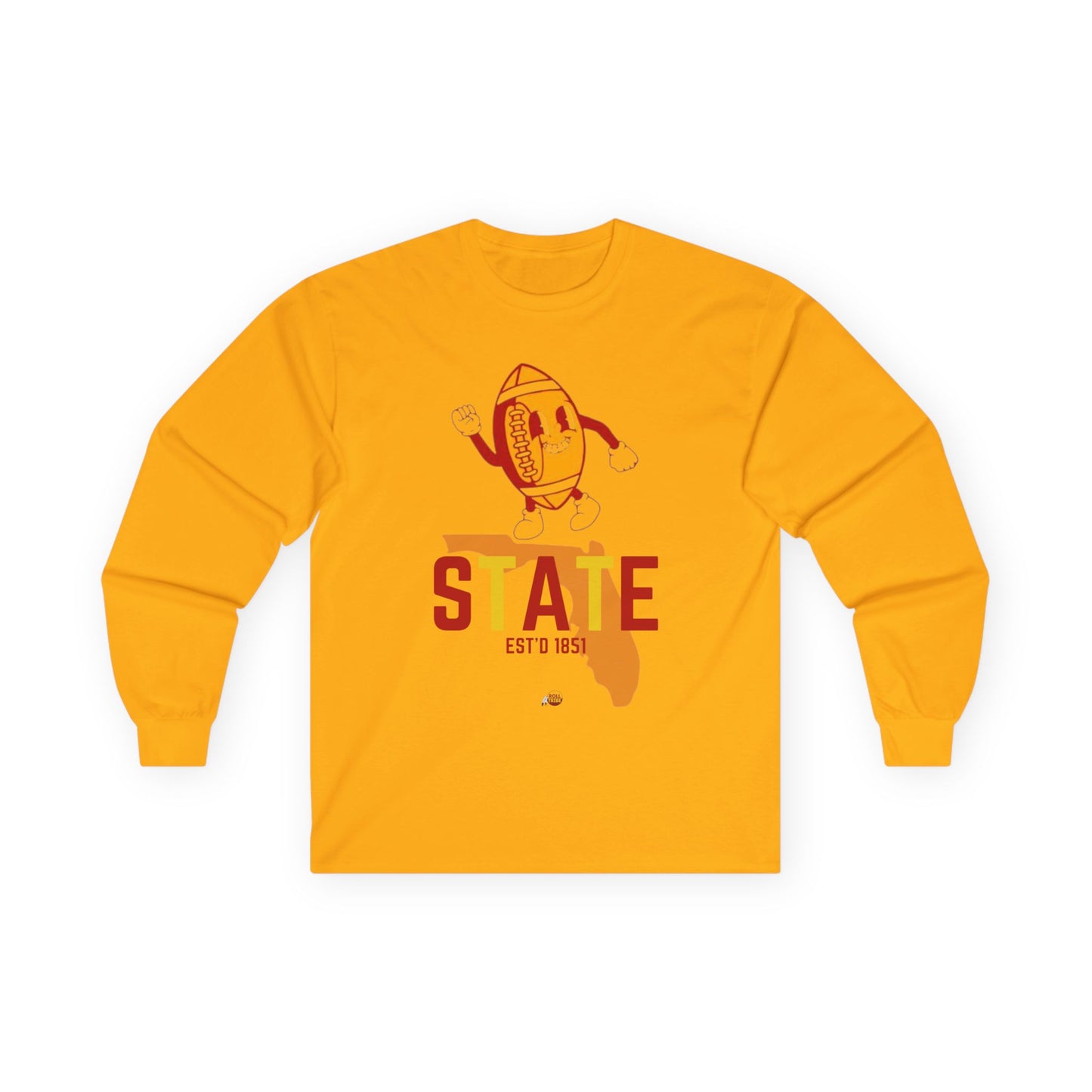 State Football Long Sleeve Tee - Unisex Cotton Shirt for Sports Fans